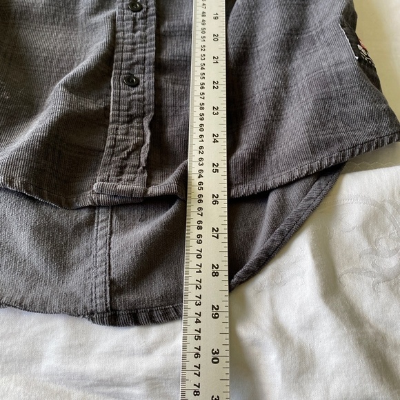 Ecko Unltd. Men's Gray Check Long Sleeve Fine Corduroy Button Up‎ Shirt Small - Picture 13 of 14